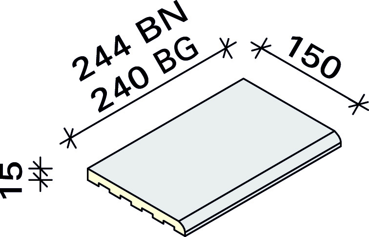 Плитка с мягким краем по большей стороне Interbau 244x150, арт. 1156 