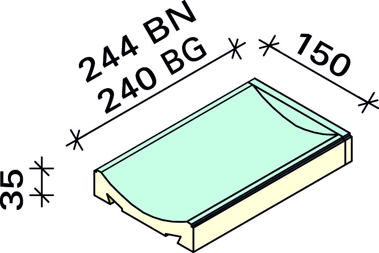 Желоб грязеотводного канала конечный Interbau 244x150x35, арт. 4504