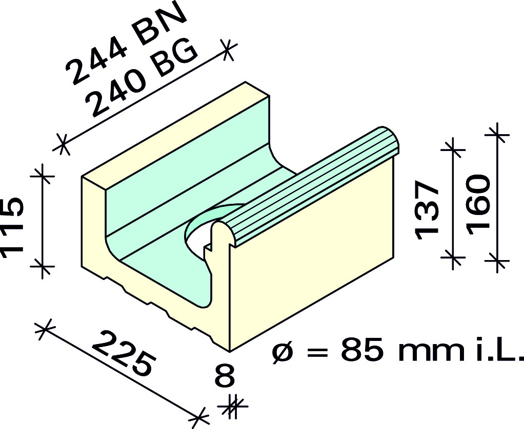 Лоток под мозаику сливной Interbau 244x225x160/115, арт. 5271