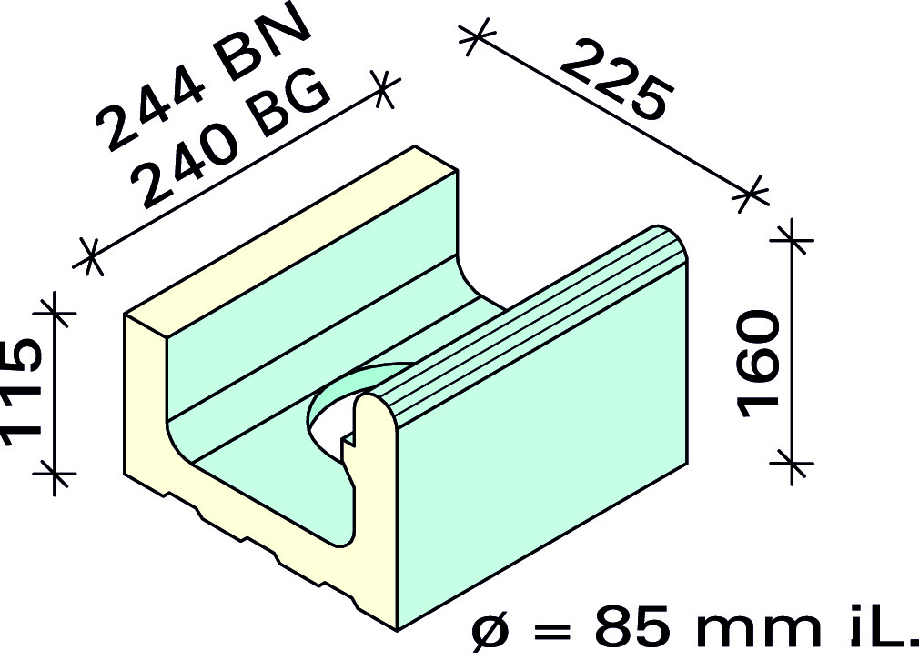 Лоток сливной Interbau 244x225x160/115, арт. 5171