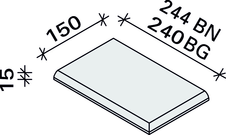 Плитка с мягким углом правая Interbau 244x150, арт. 1158