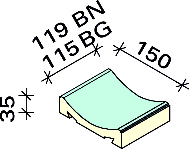 Желоб грязеотводного канала Interbau 119x150x35, арт. 4505