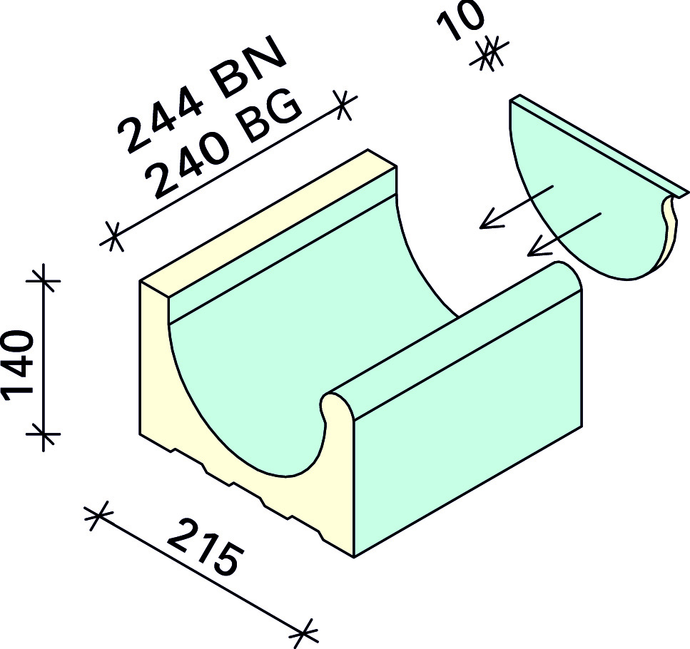 Лоток Interbau конечный левый 244x215x140, арт. 5104