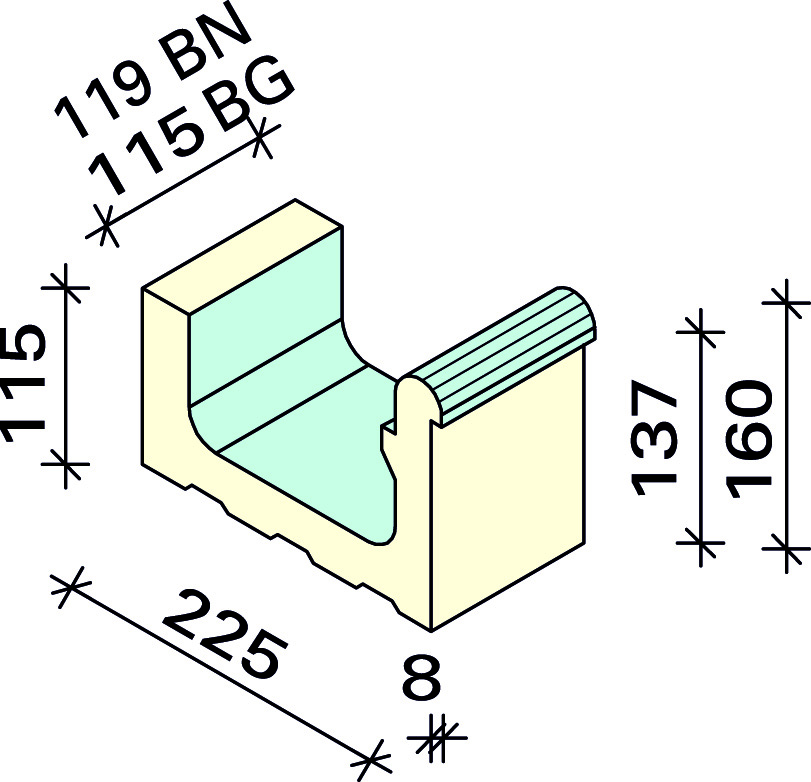 Лоток под мозаику Interbau 1/2 119x225x160/115, арт. 5275