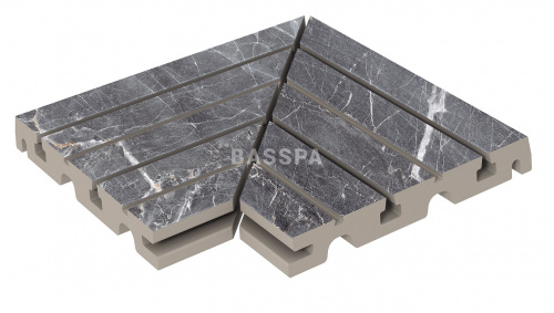 Решетка угол (из 2-х частей) Exagres Imperial Ceniza  245х330х30 мм R11/C фото в интернет-магазине Basspa