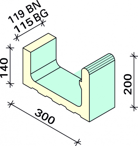 Лоток 1/2 Interbau 119x300x200/140, арт. 5305 фото в интернет-магазине Basspa