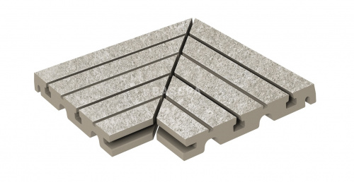 Решетка угол (из 2-х частей) Exagres Opera Silver 245х330х30 мм R12/C фото в интернет-магазине Basspa