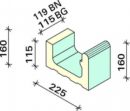 Лоток 1/2 Interbau 119x225x160/115, арт. 5175 фото в интернет-магазине Basspa