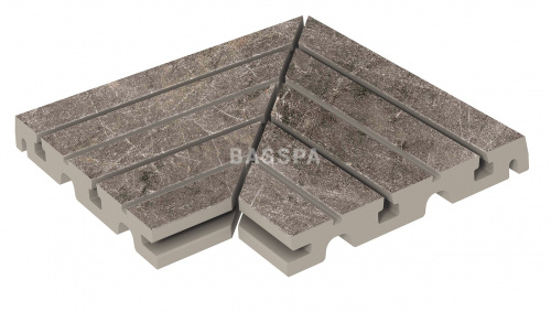 Решетка угол (из 2-х частей) KERASTEP MARBLE 426 Moca  245х330х30 мм R11/C фото в интернет-магазине Basspa