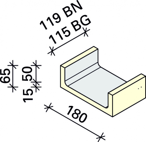 Лоток Interbau 1/2 119x180/150x65x15, арт. 4905 фото в интернет-магазине Basspa