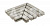 Решетка угол (из 2-х частей) Exagres Opera Silver 245х330х30 мм R12/C